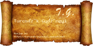 Turcsák Gyöngyi névjegykártya