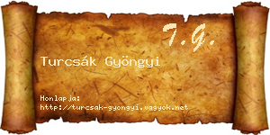 Turcsák Gyöngyi névjegykártya